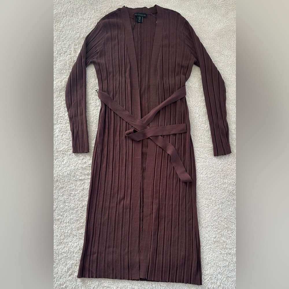 Women’s House of Harlow brown Knit ribbed Dress & Cardigan Set Size Medium